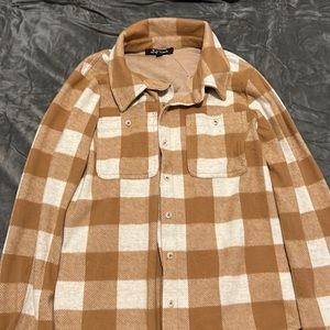 Flannel print soft mixed thread jacket